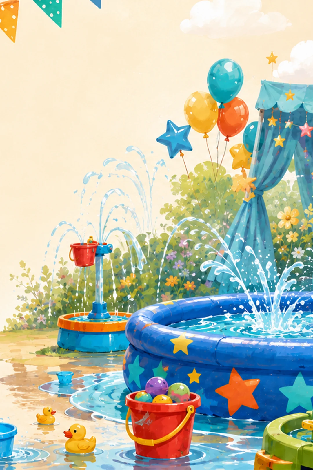 Water splash activities and raffle prizes